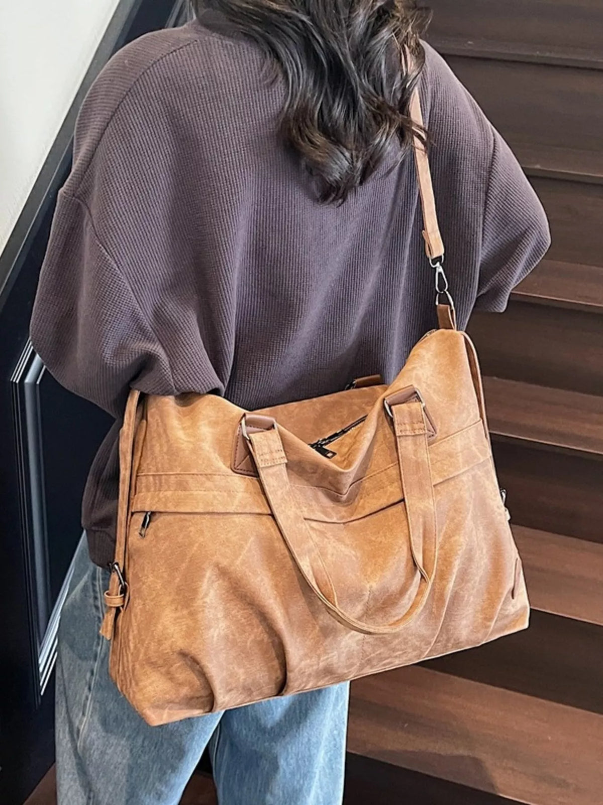 Vintage Adjustable Strap Duffel Bag - Lilixa.store