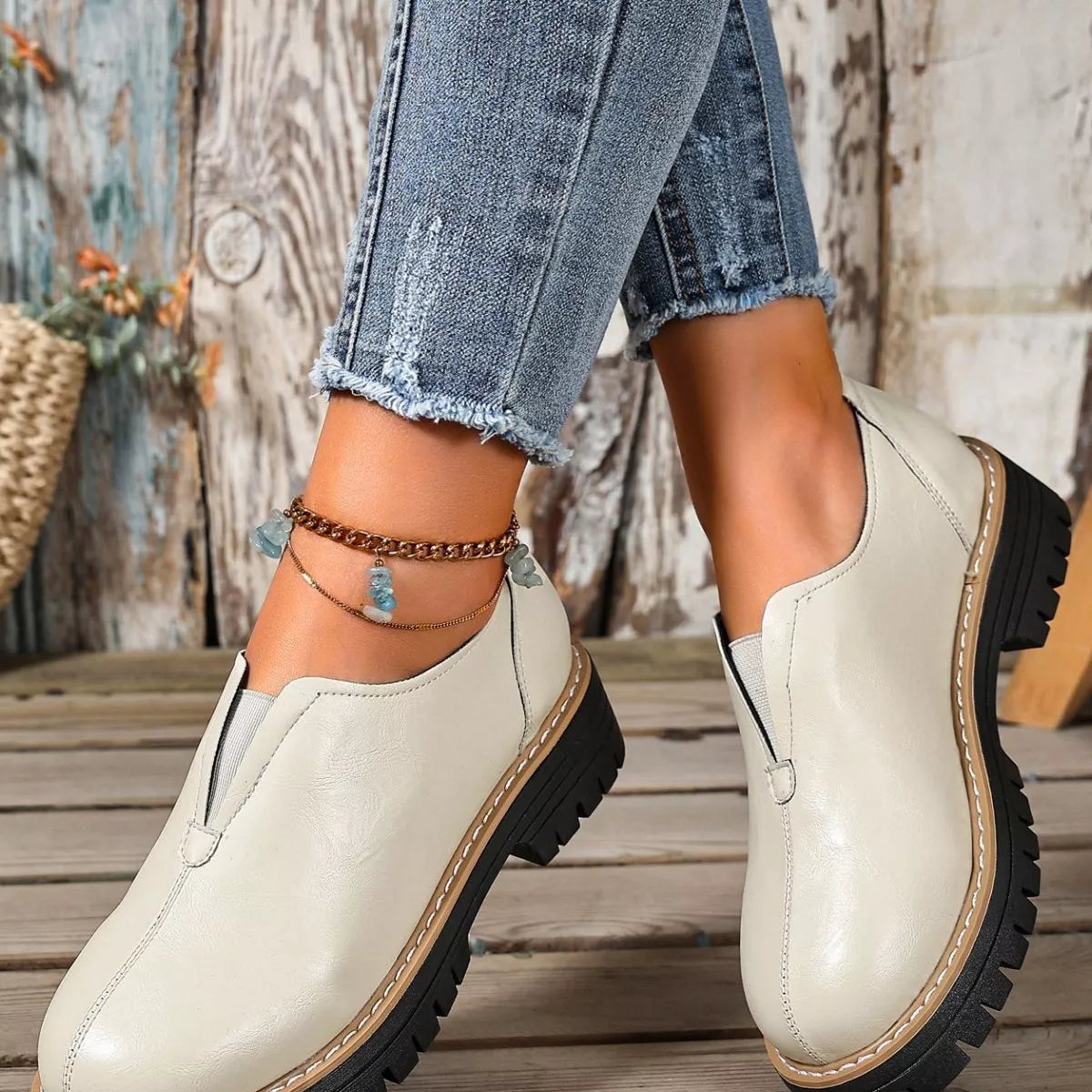 Round Toe Slip-On Loafers, view 2