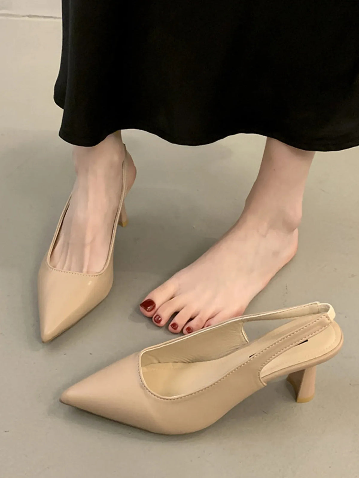 Point Toe Mid Heels Pumps - Lilixa.store