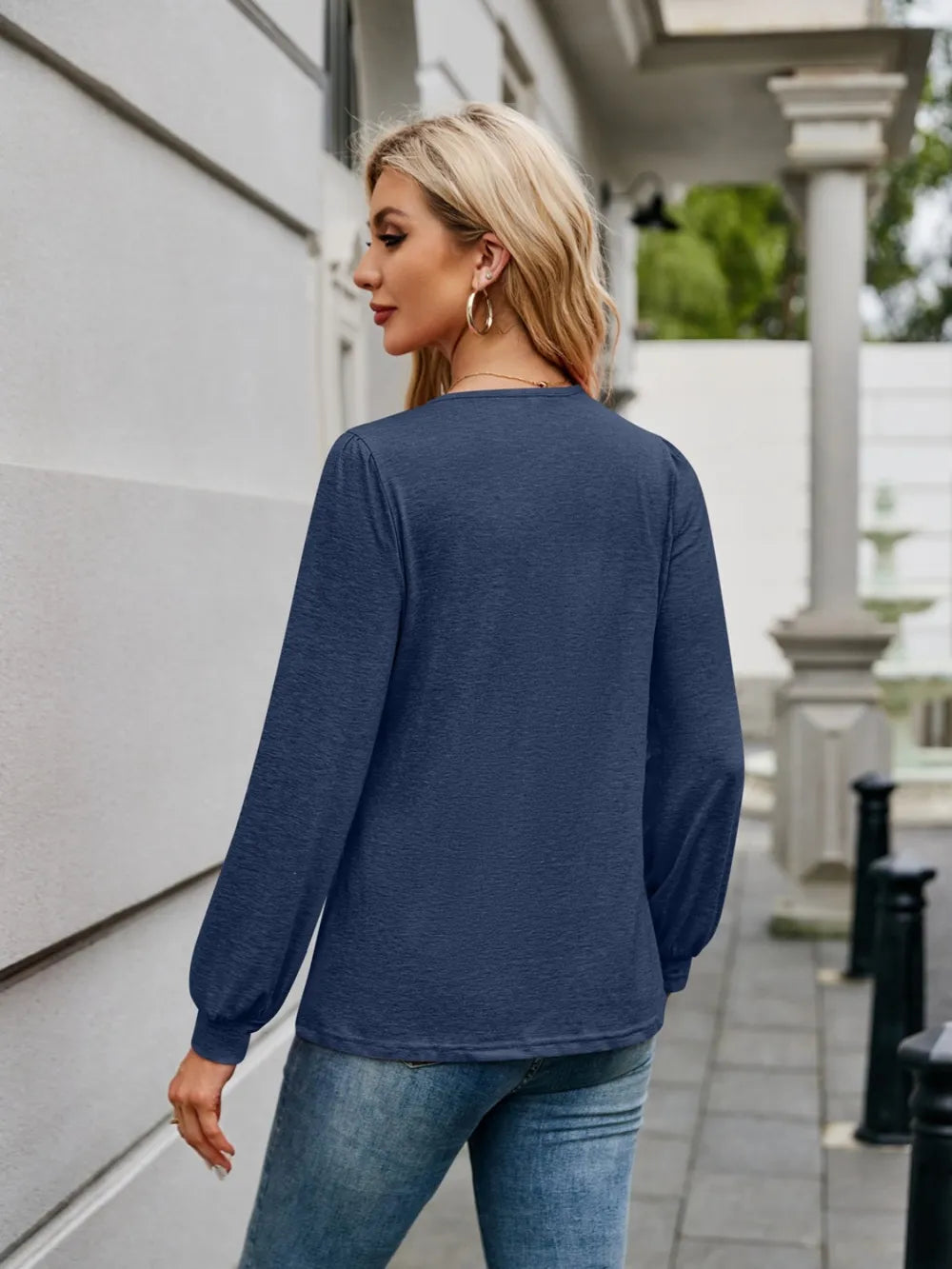 V-Neck Long Sleeve T-Shirt - Lilixa.store