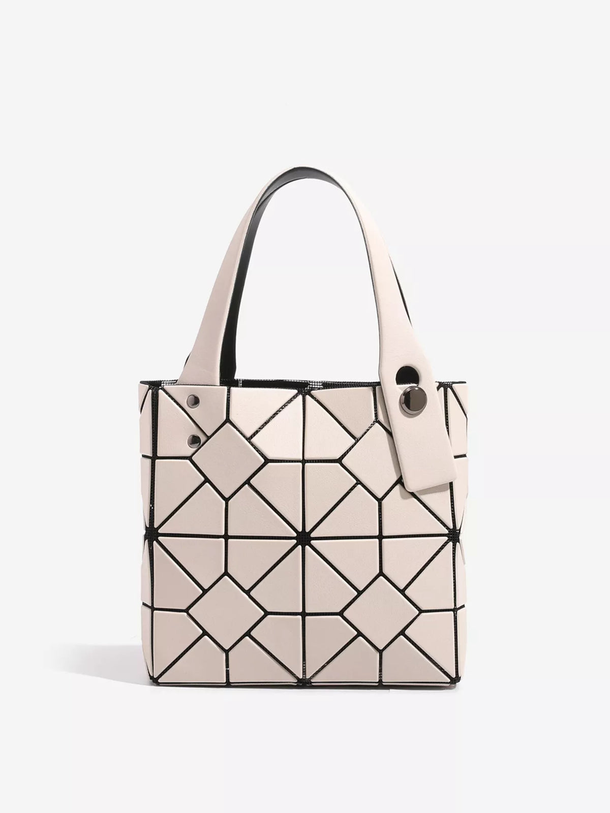 Geometric Matte Modular Handbag in Khaki Color