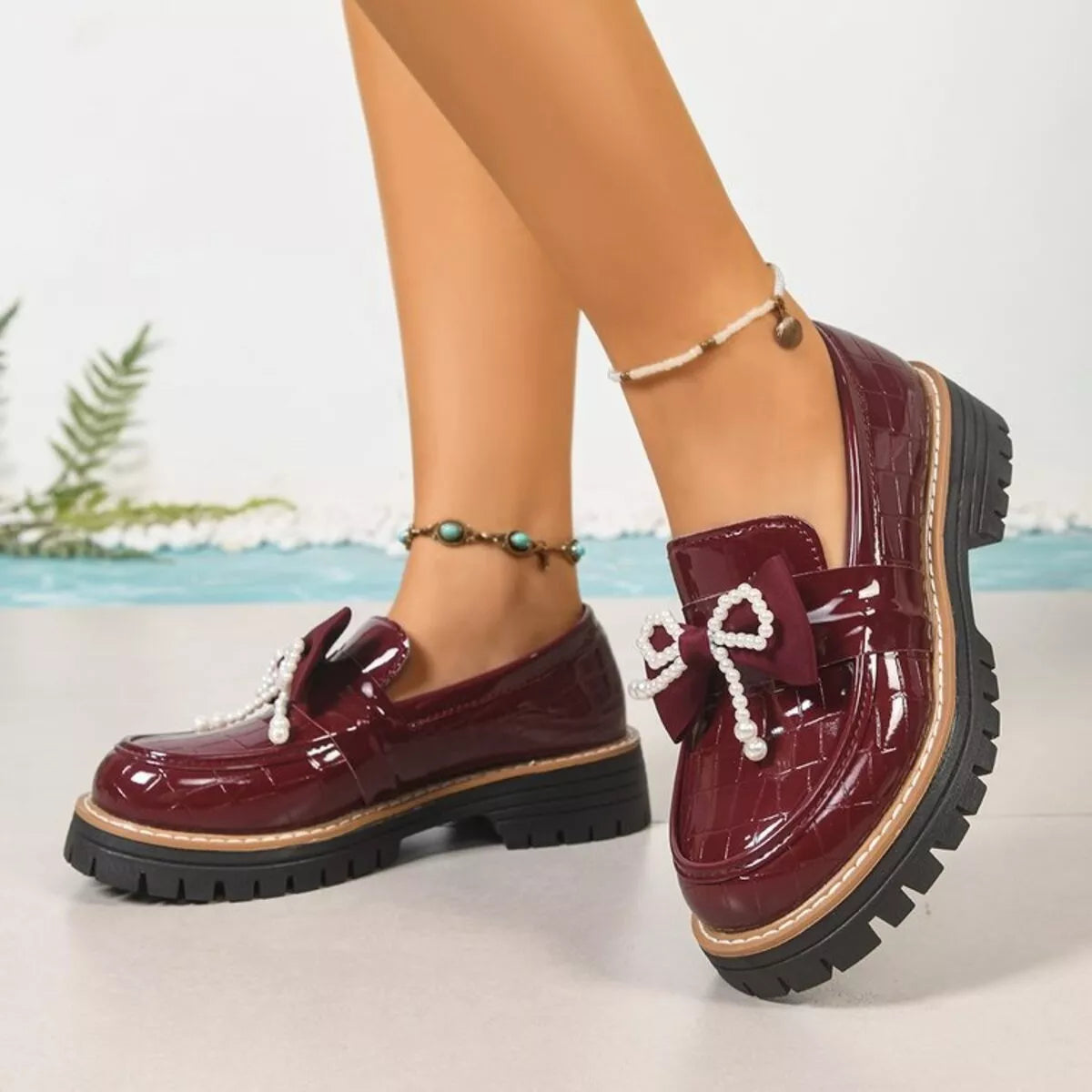 Round Toe Platform Loaferss - Lilixa.store
