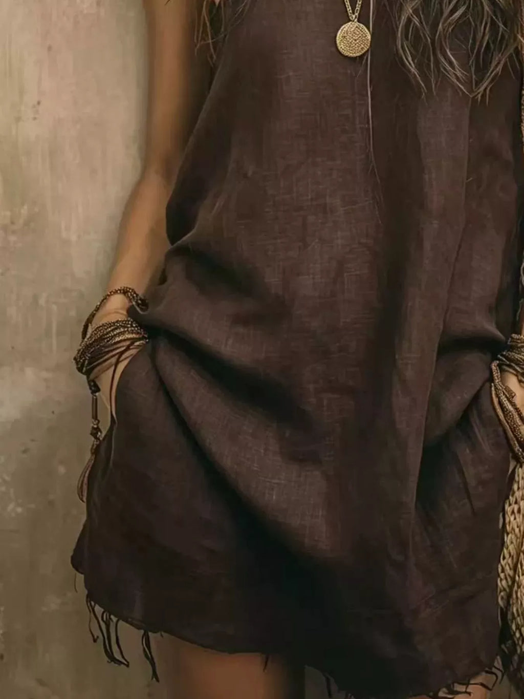 One-Shoulder Mini Dress with Frayed Hem - Lilixa.store