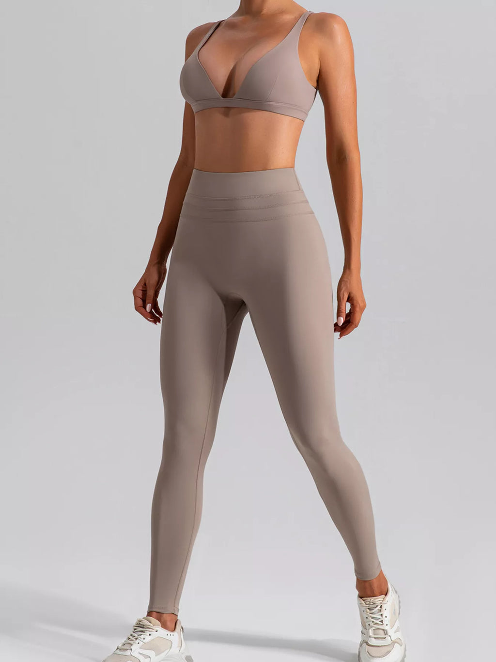V-Neck Tank and High-Waisted Seamless Pants Active Set - Lilixa.store