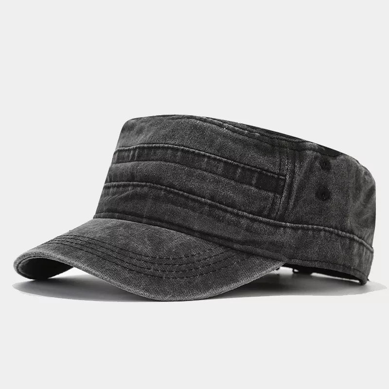 Vintage Washed Cotton Military Cadet Hat - Lilixa.store