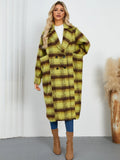 Contrast Double-Breasted Long Sleeve Longline Coat - Lilixa.store