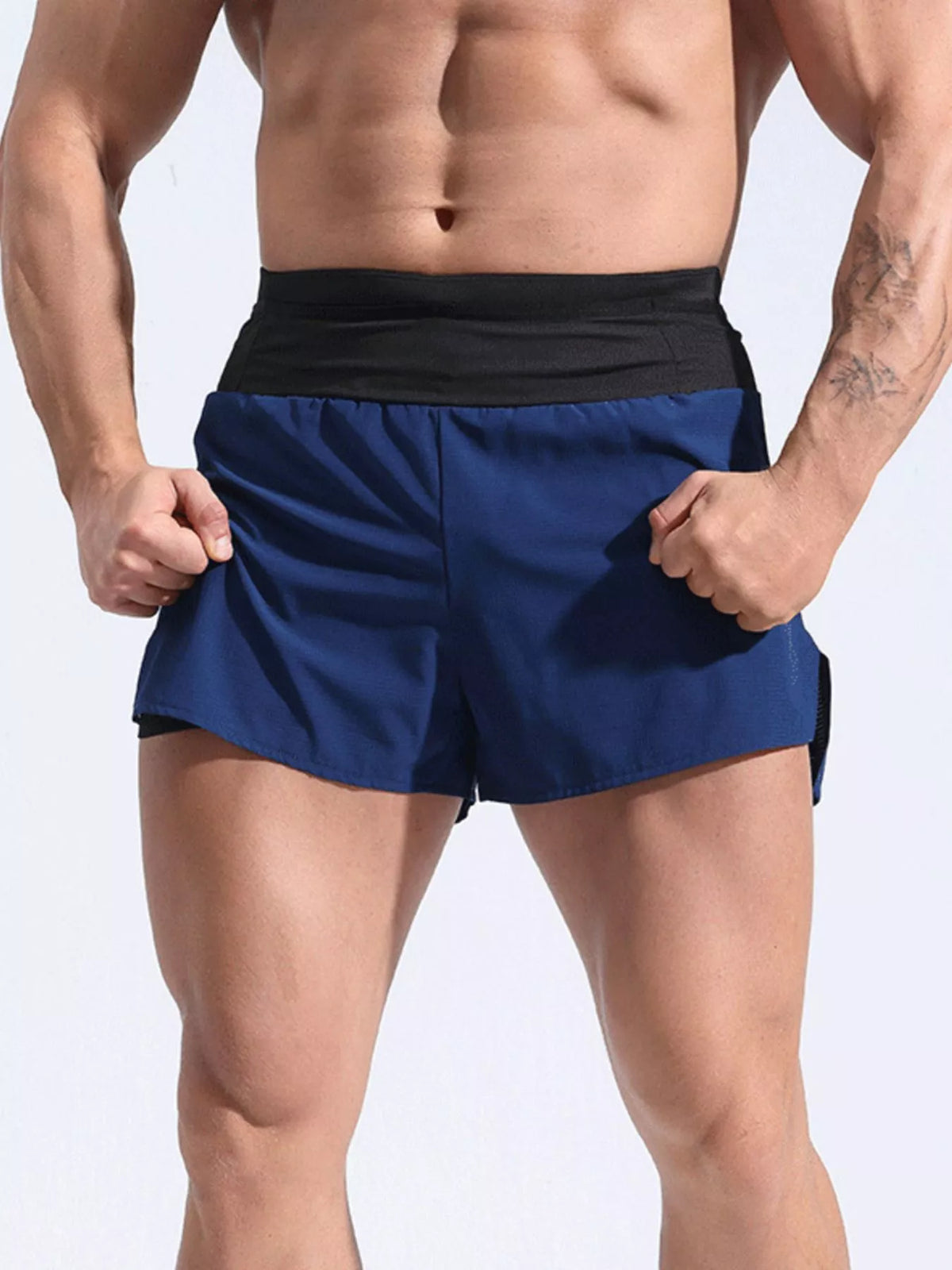 Men's Full Size Contrast Active Shorts Plus Size, view 6