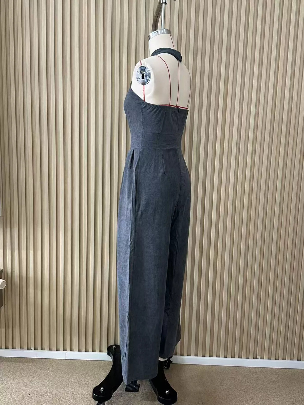 Full Size Halter Neck Wide-Leg Jumpsuit Plus Size, view 6