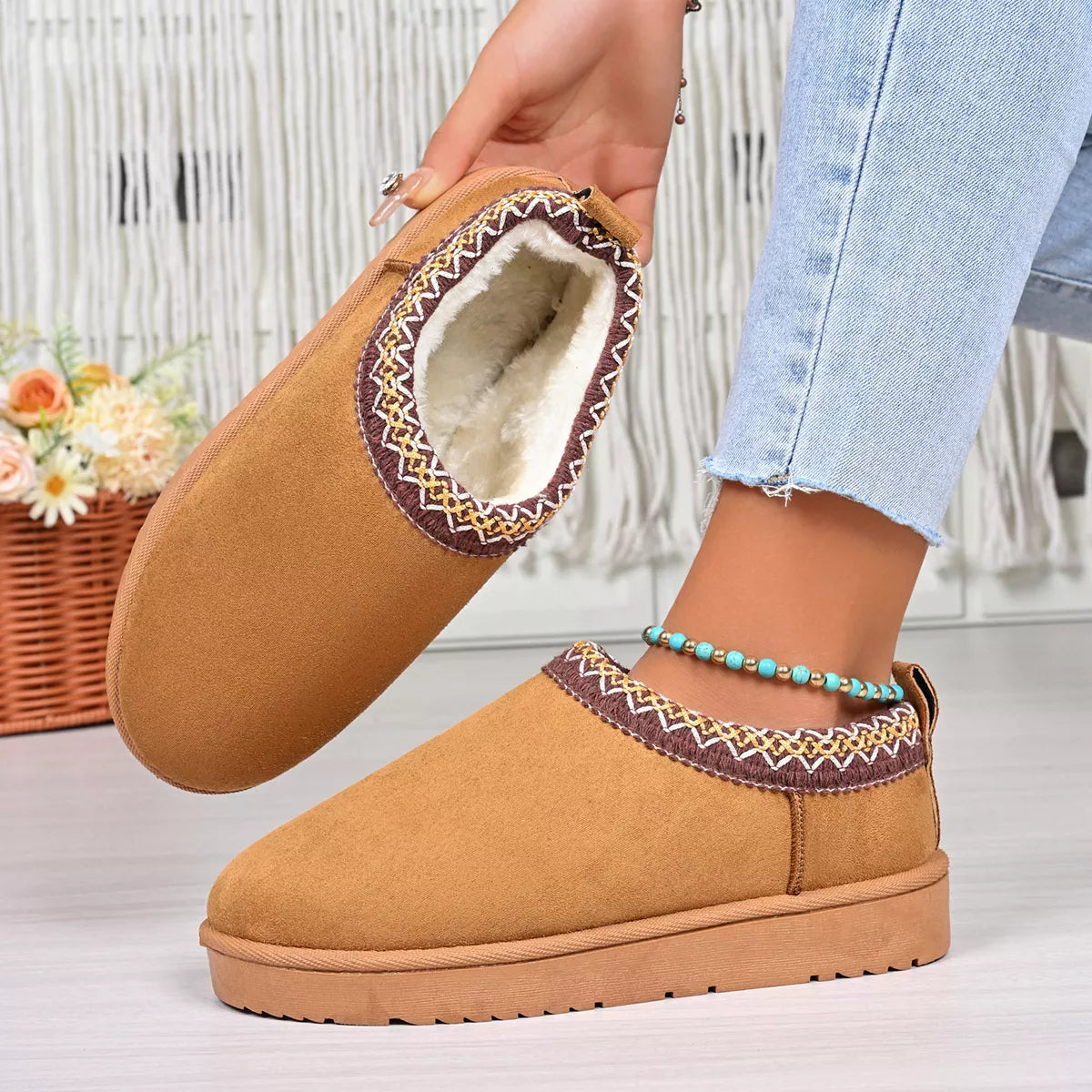 Round Toe Platform Ankle Boots
