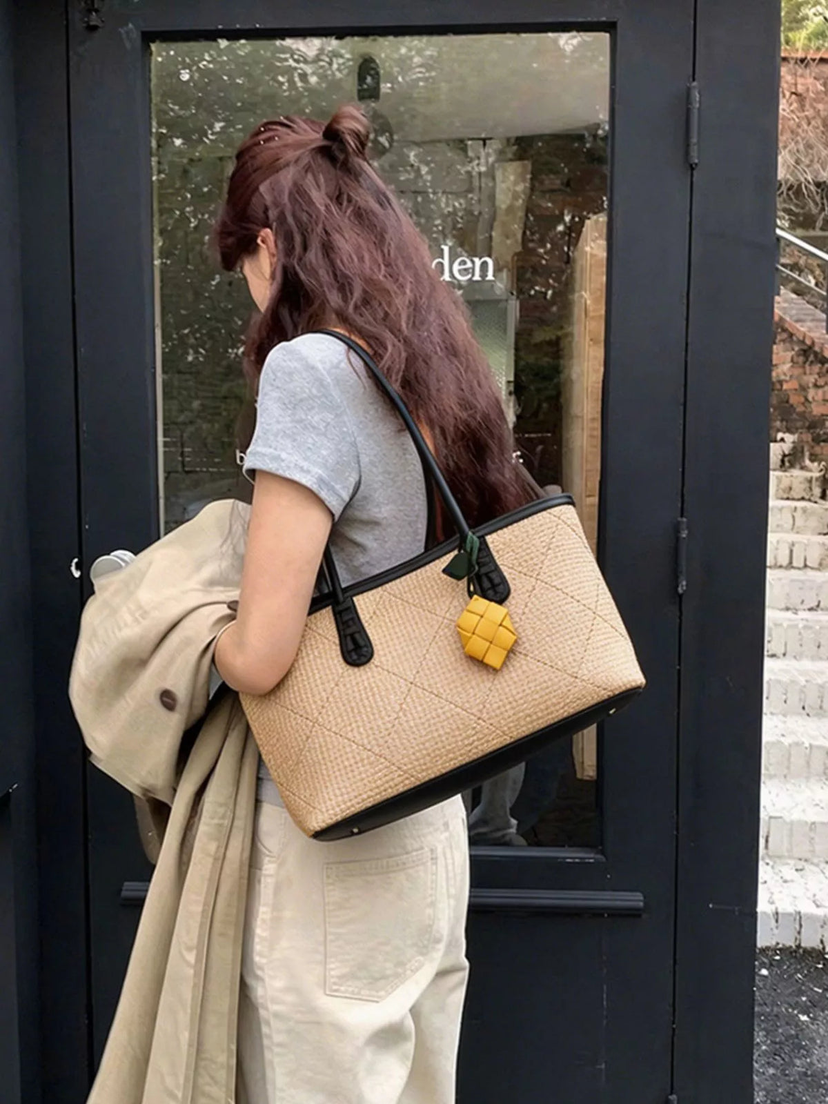 Contrast Trim Shoulder Bag - Lilixa.store