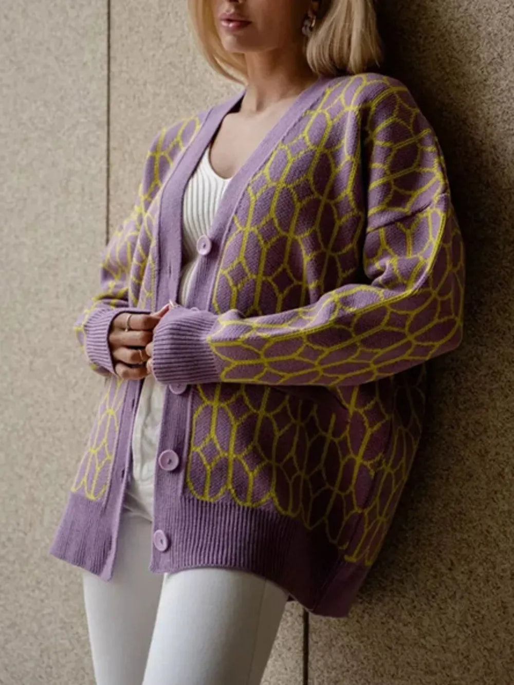 Button Up Long Sleeve Cardigan - Lilixa.store