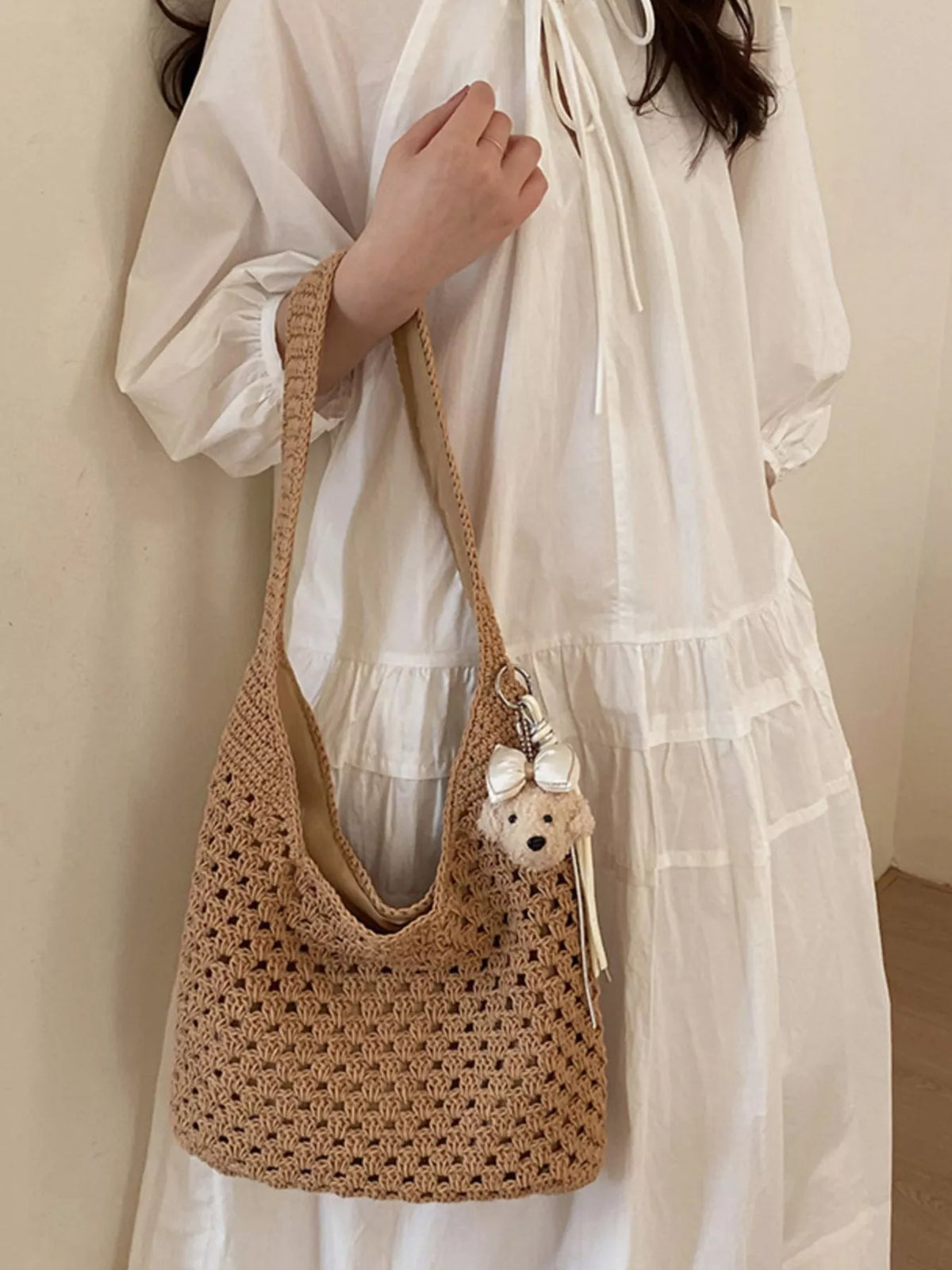 Crochet Knit Shoulder Bag - Lilixa.store