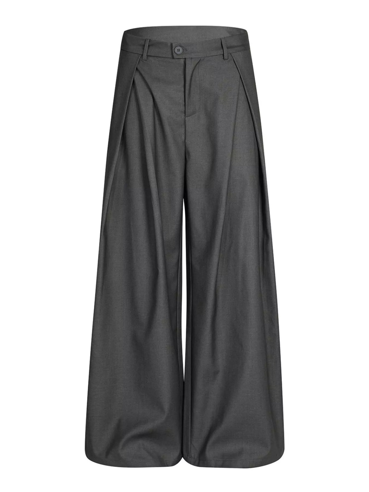 Men's Wide-Leg Pleated Pants in Grey