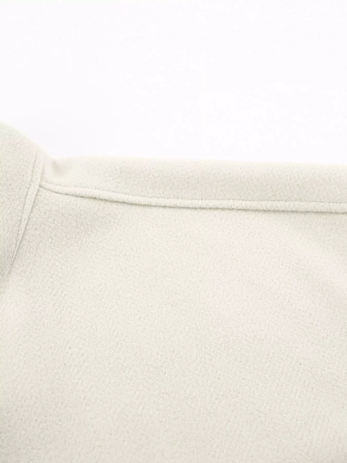 Elegant Stand Collar Open Front Outerwear in White, view 15