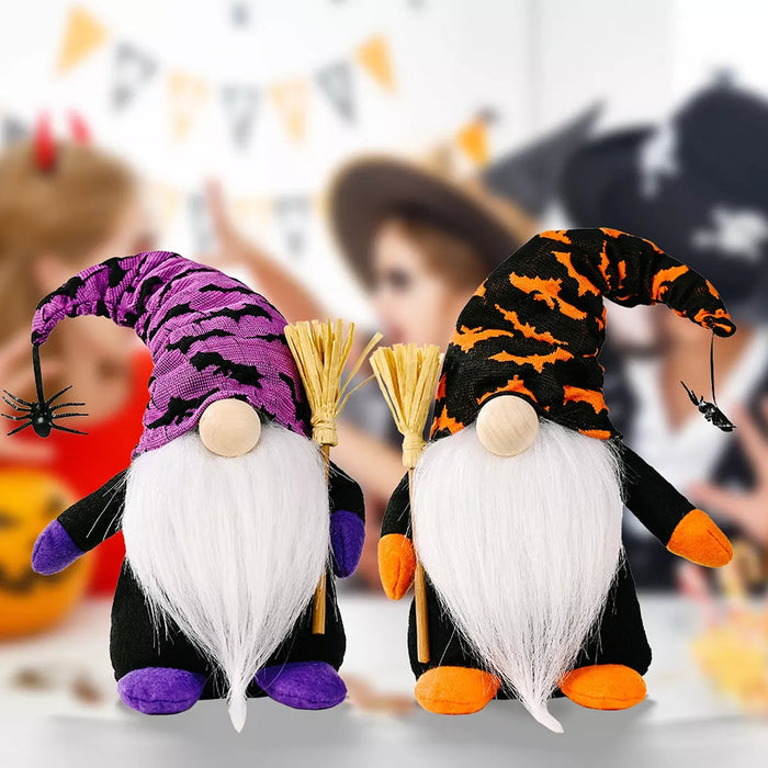 Halloween Decorative Gnomes with Witch Hats and Broomsticks - Lilixa.store