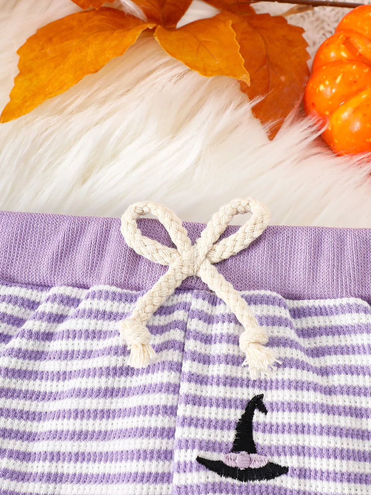 Children's Halloween Pumpkin Striped Long Sleeve Pajama Set - Lilixa.store