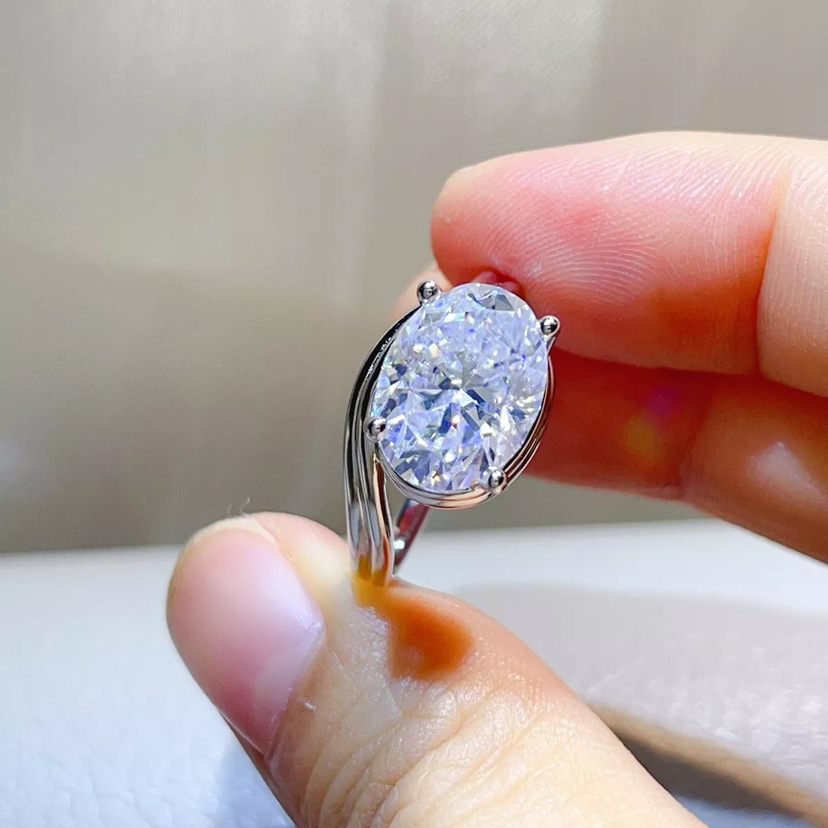 5 Carat 925 Sterling Silver Moissanite Ring, view 5