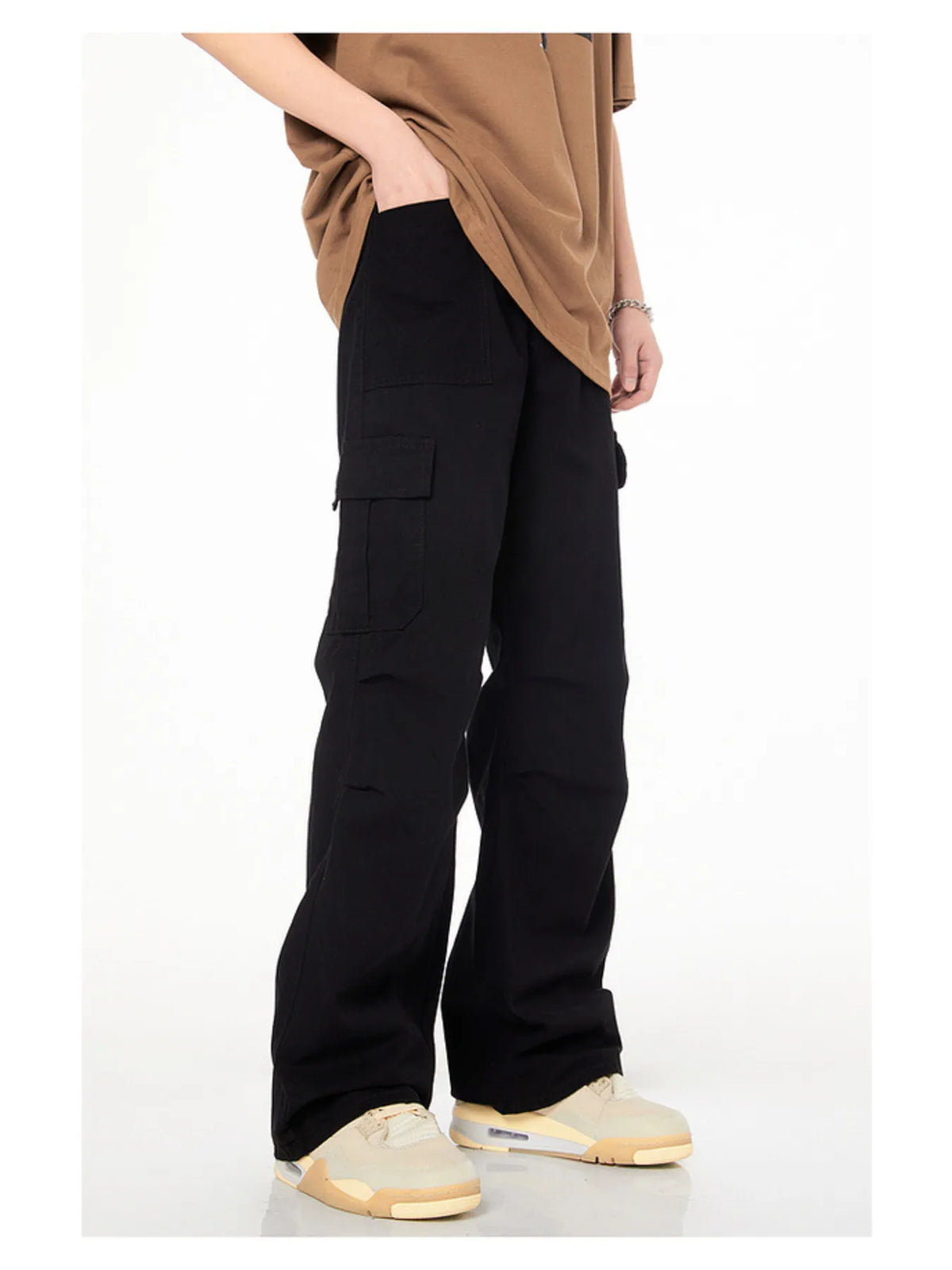 Men's Full Size Loose Fit Cargo Pants Plus Size, view 3