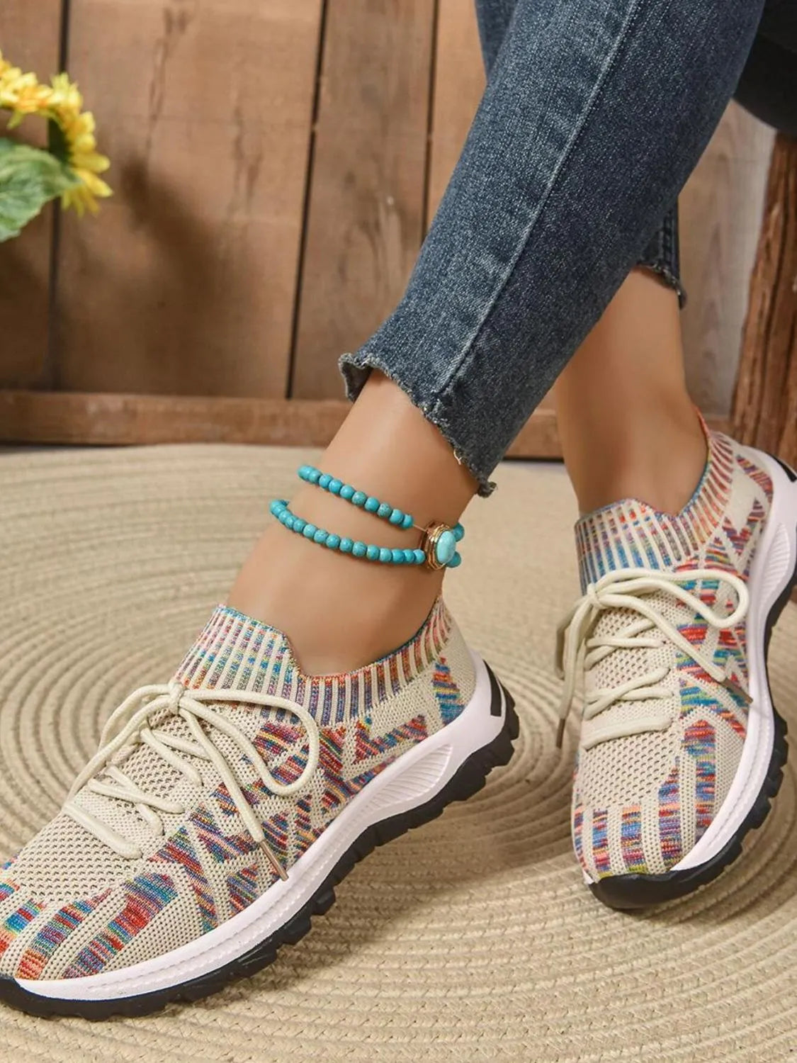 Mesh Knit Lace Up Athletic - Lilixa.store