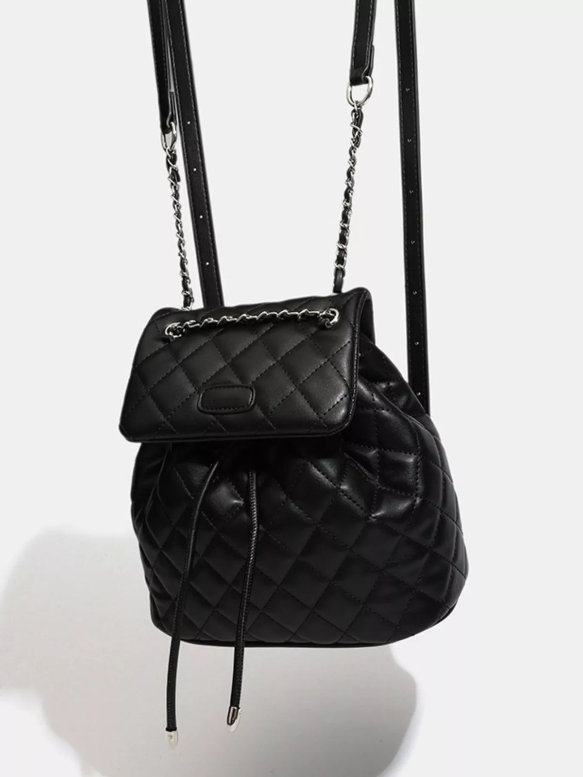 Quilted Chain Flap Backpack Bag - Lilixa.store