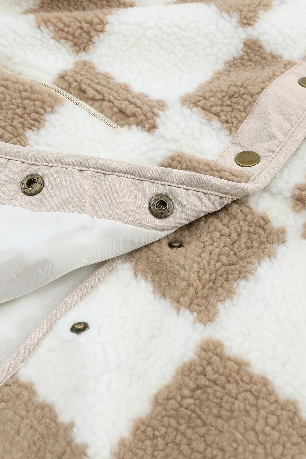 Checkered Snap Down Long Sleeve Jacket in Dust Storm, view 10