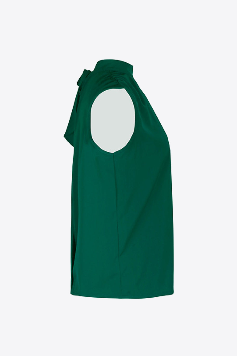 Perfee Tied Mock Neck Blouse - Lilixa.store