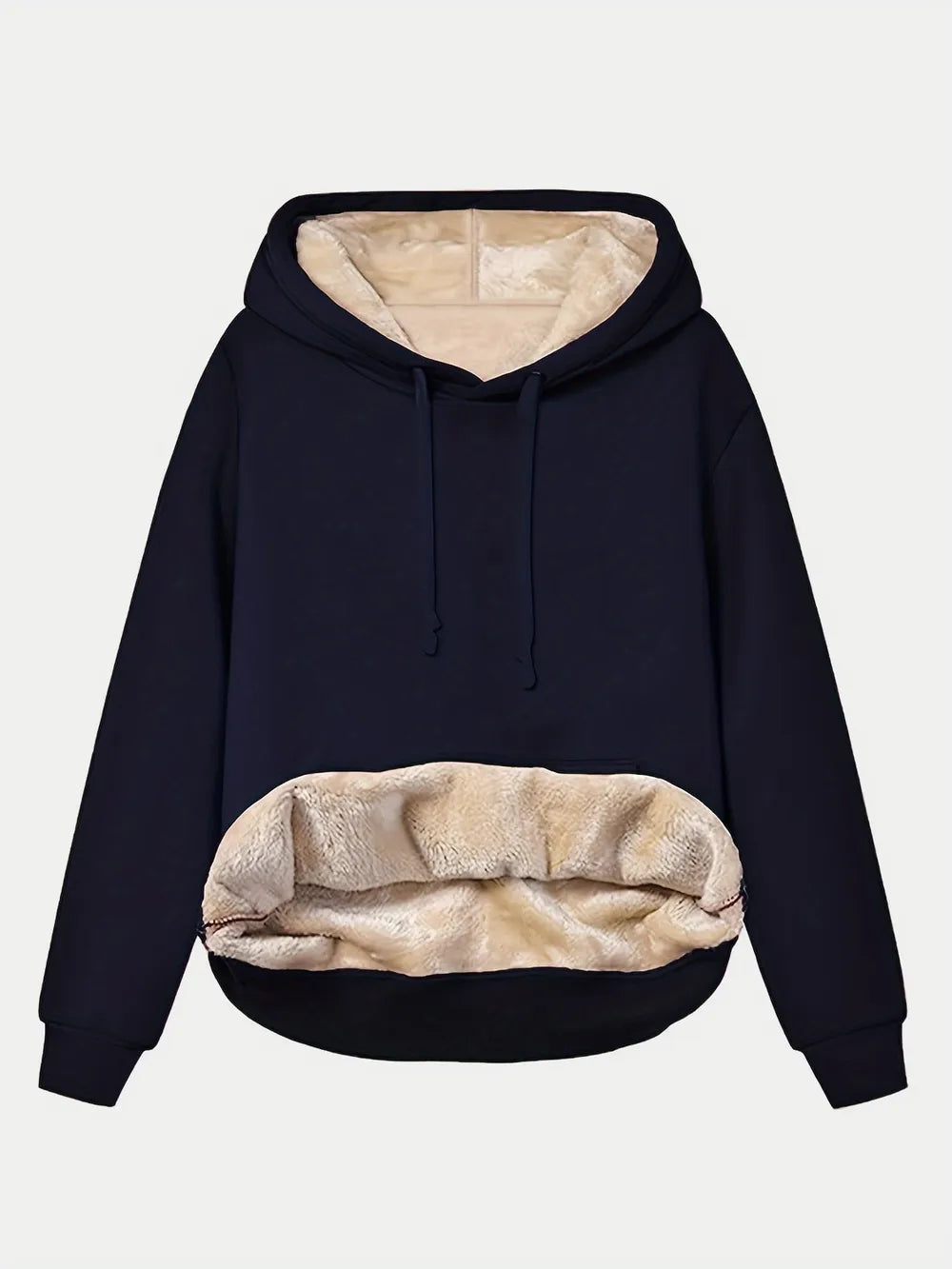 Drawstring Long Sleeve Hoodie with Kangaroo Pocket - Lilixa.store