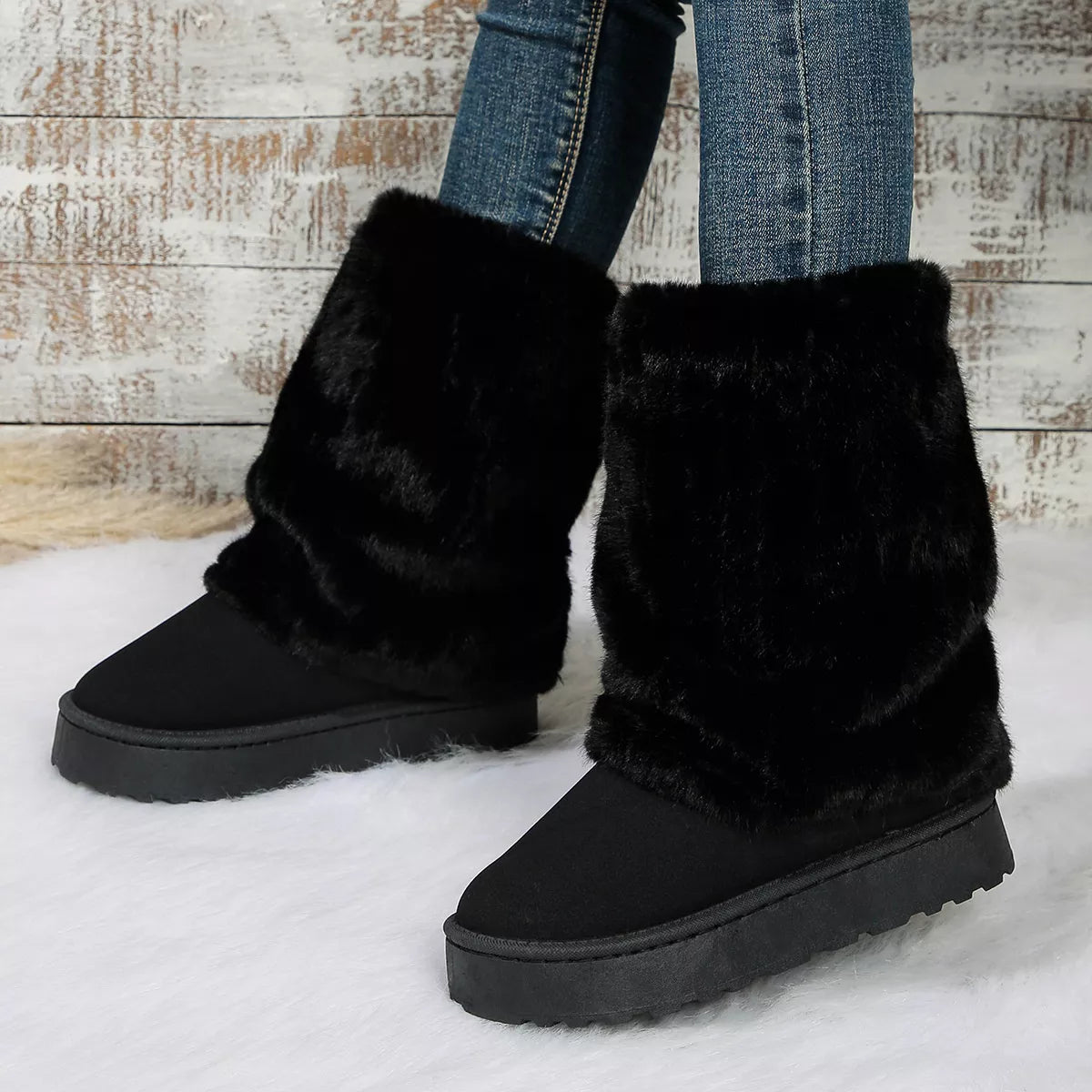 Round Toe Platform Boots