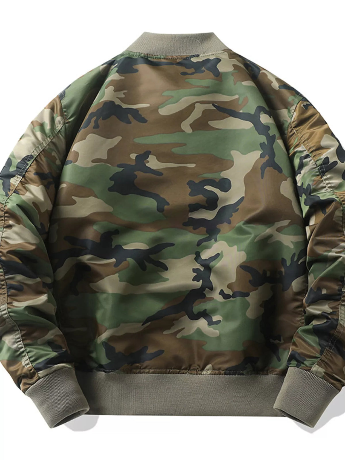 Men's Plus Size Camouflage Zip Up Bomber Jacket - Lilixa.store