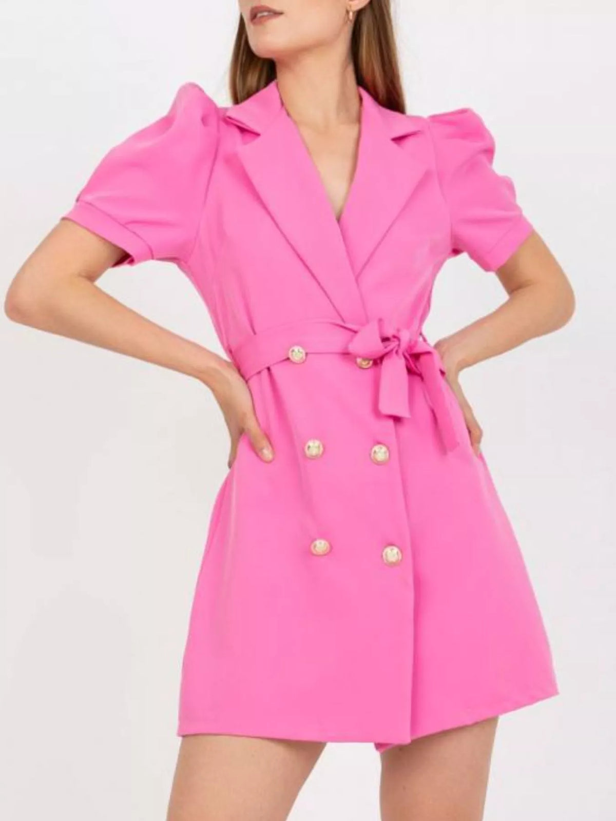 Blazer Style Tie Waist Mini Dress - Lilixa.store