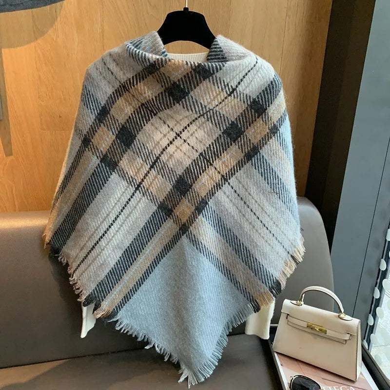 Raw Hem Plaid Scarf - Lilixa.store