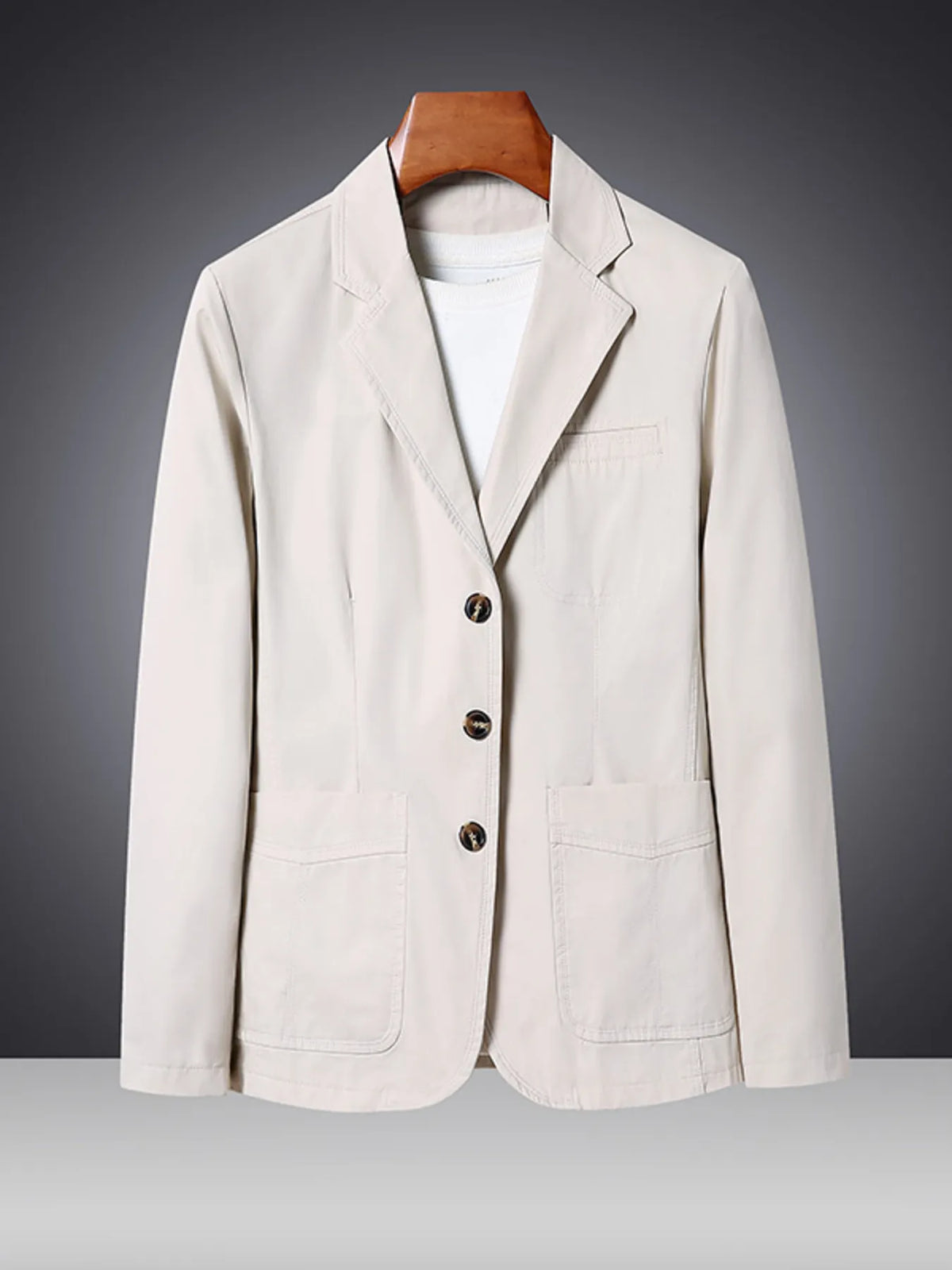 Men's Plus Size Lapel Collar Long Sleeve Blazer - Lilixa.store