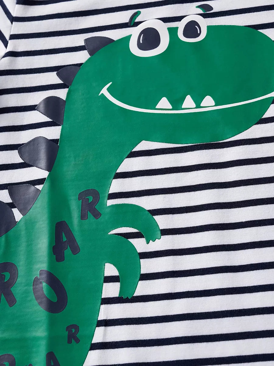 Children's Dinosaur Graphic Round Neck T-Shirt - Lilixa.store