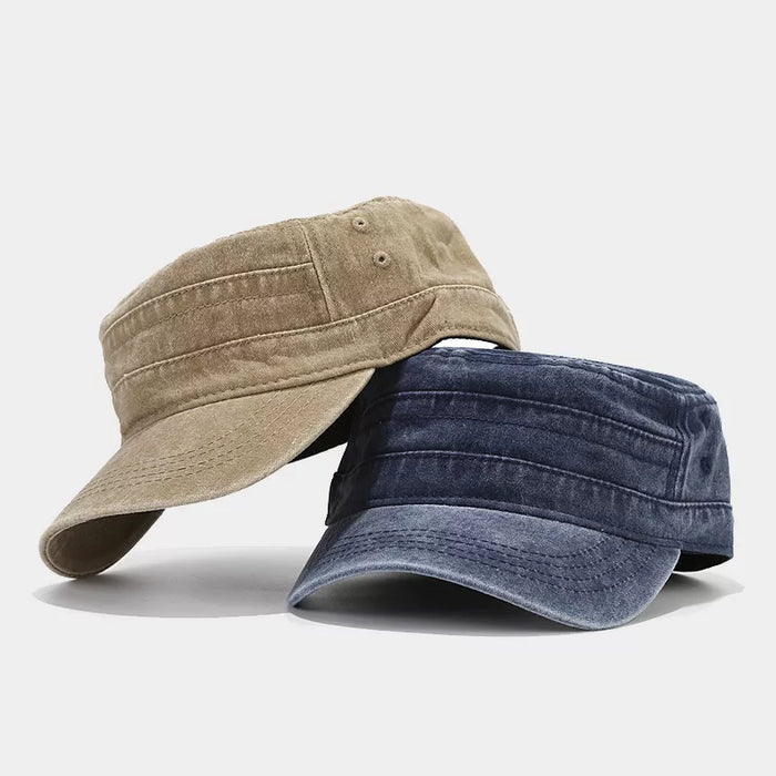 Vintage Washed Cotton Military Cadet Hat - Lilixa.store