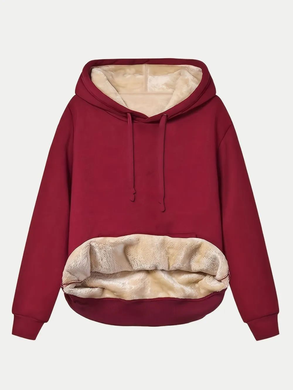 Drawstring Long Sleeve Hoodie with Kangaroo Pocket - Lilixa.store
