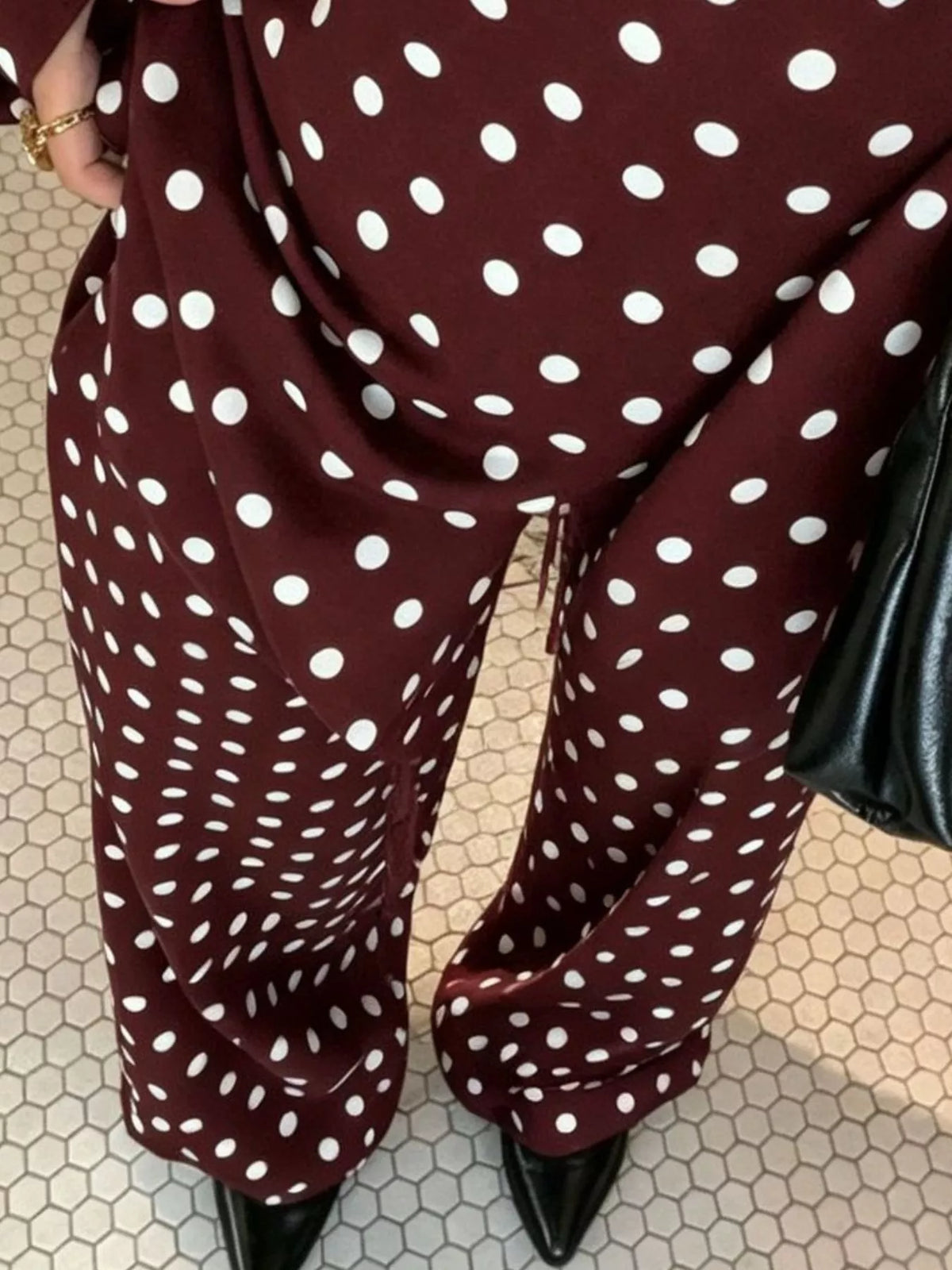 Polka Dot Boat Neck Top and Pants Set - Lilixa.store