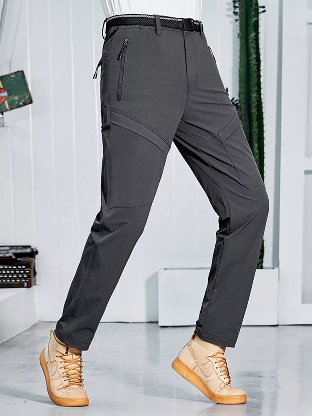 Men's Plus Size Lightweight Quick Dry Pants in Grey