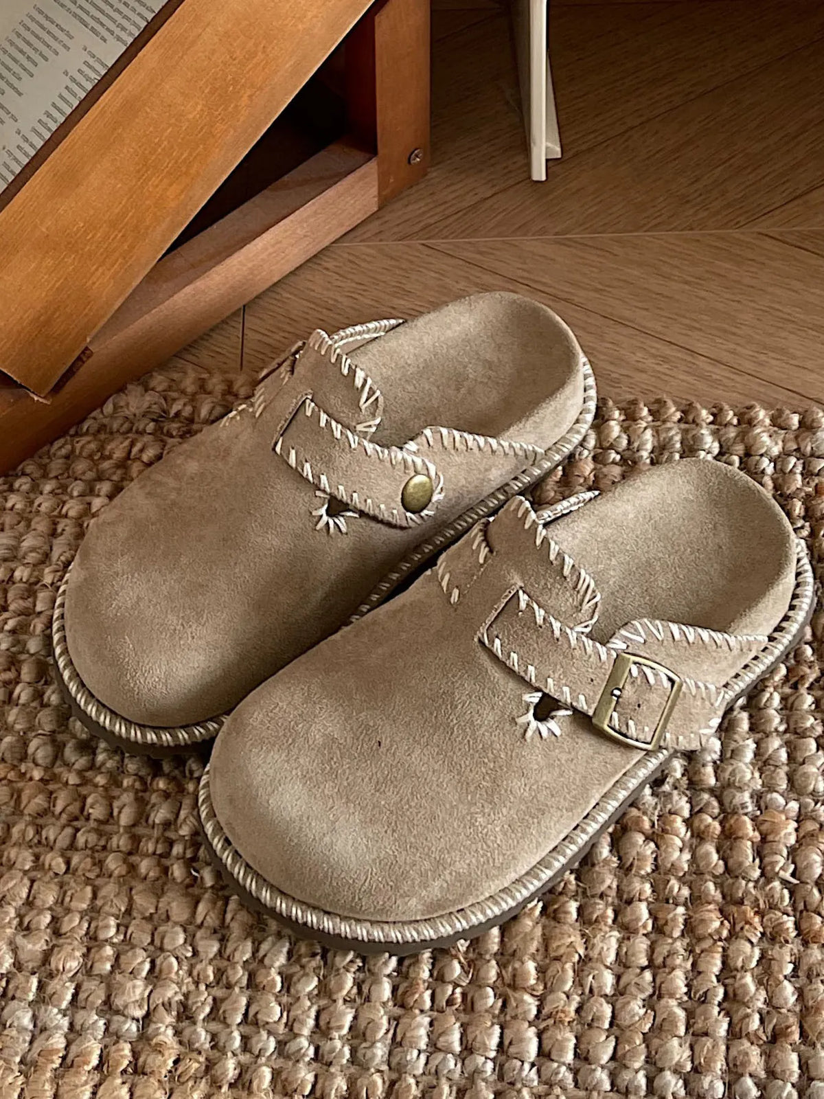 Round Toe Flats Slip-Ons in Sand Color