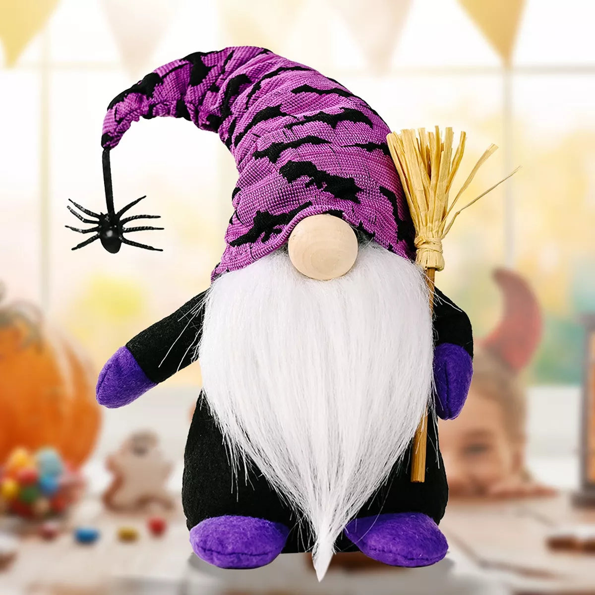 Halloween Decorative Gnomes with Witch Hats and Broomsticks - Lilixa.store