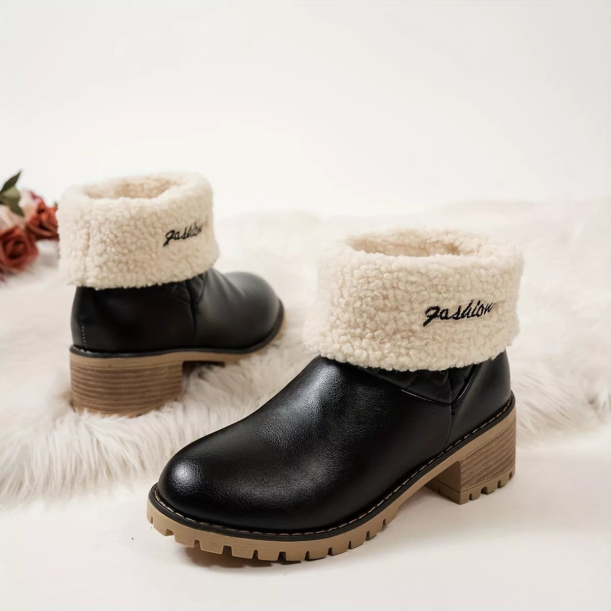 Round Toe Block Heels Boots - Lilixa.store