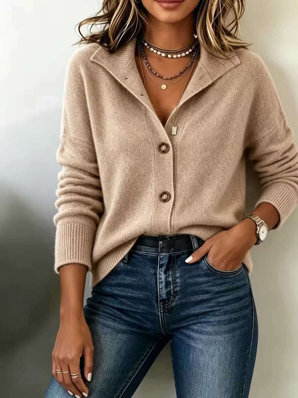Button-Down Knit Cardigan - Lilixa.store