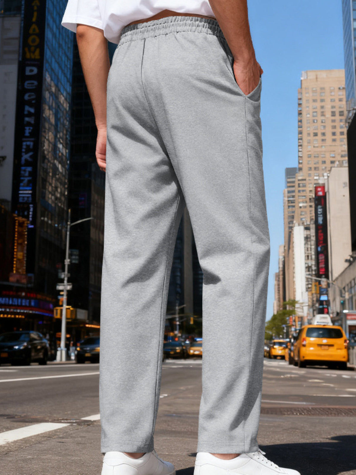 Men's Full Size Drawstring Straight Leg Pants Plus Size