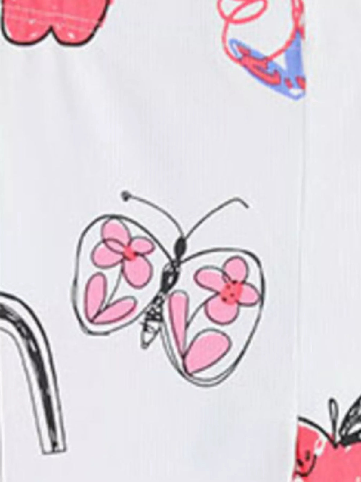 Children's Whimsical Doodle Print Flared Leggings - Lilixa.store