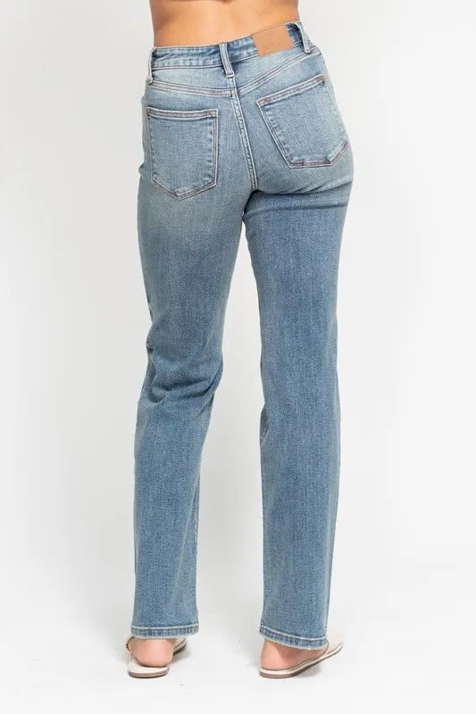 Judy Blue Full Size High Waist Distressed Dad Jean Plus Size - Lilixa.store