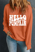 Letter Graphic Round Neck Long Sleeve Sweatshirt - Lilixa.store