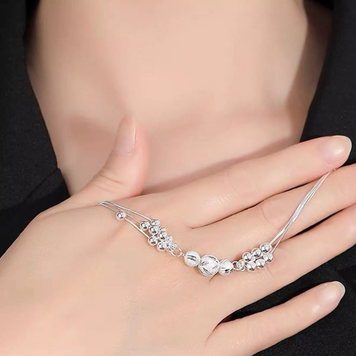 925 Sterling Silver Bead Chain Bracelet - Lilixa.store