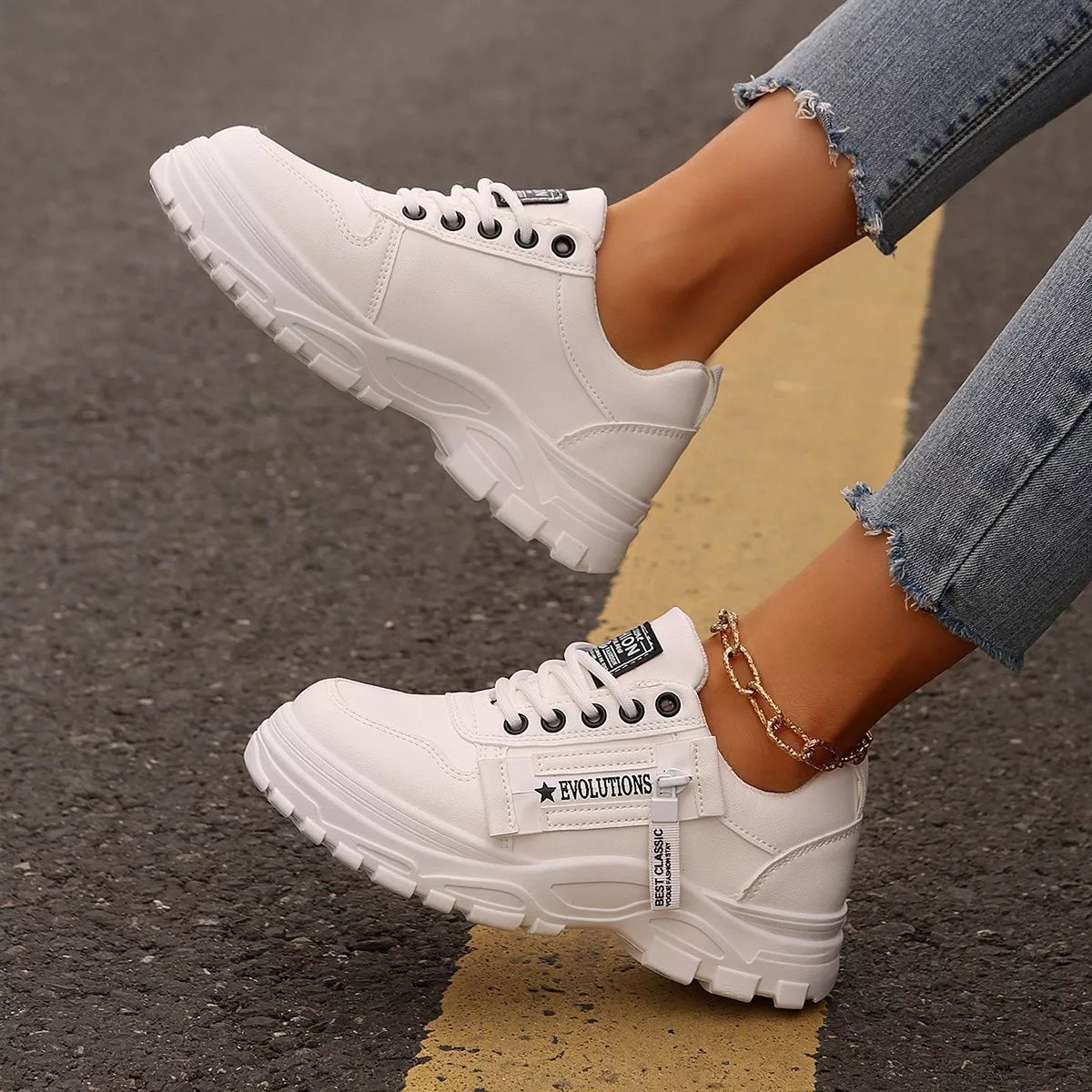 Lace Up Round Toe Athletic - Lilixa.store