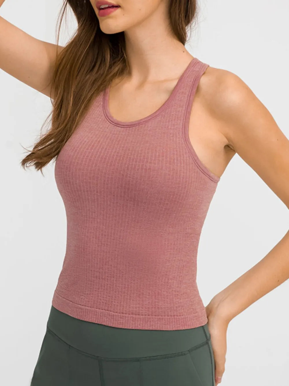 Millennia Round Neck Racerback Active Tank - Lilixa.store