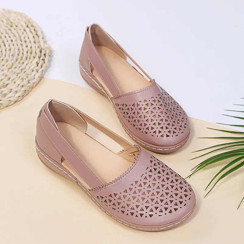 Cutout Round Toe Slip-Ons, view 16