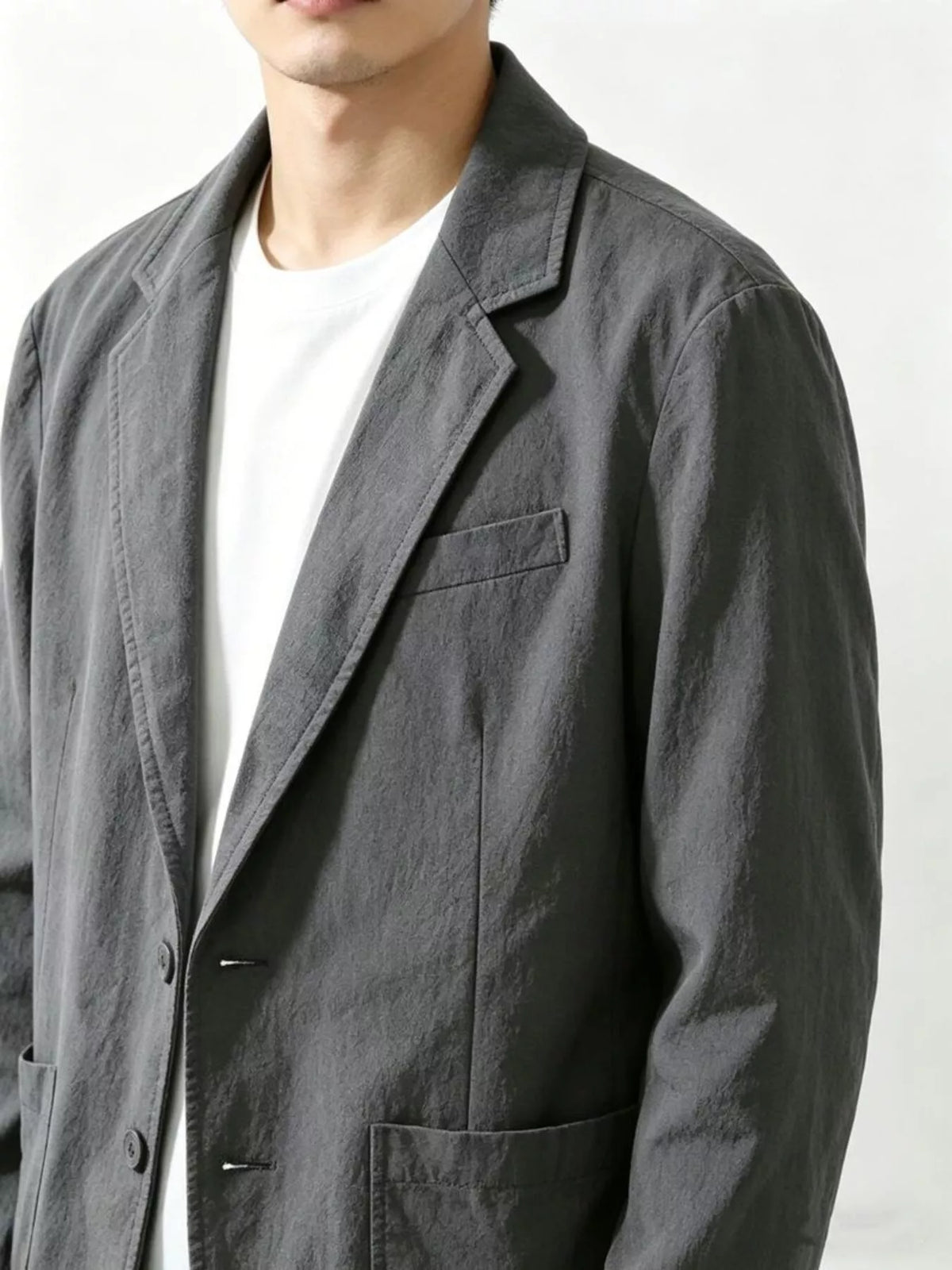 Men's Plus Size Button Up Long Sleeve Blazer - Lilixa.store